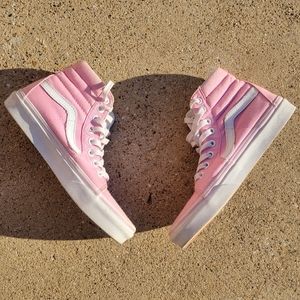 Vans Pink Hi Top Shoes sz 5.0